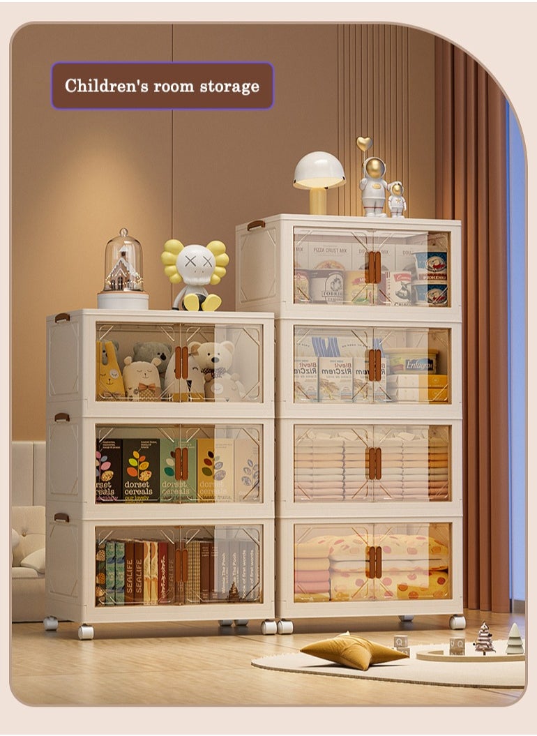 4 layers foldable storage twith wheels, bedroom storage , closet storage, storage with handle, foldable storage