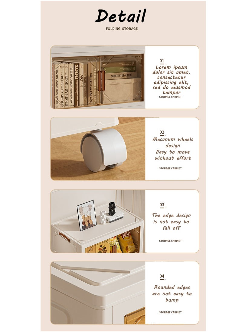 4 layers foldable storage twith wheels, bedroom storage , closet storage, storage with handle, foldable storage