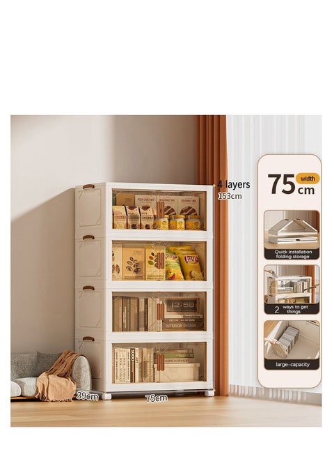 4 layers foldable storage twith wheels, bedroom storage , closet storage, storage with handle, foldable storage