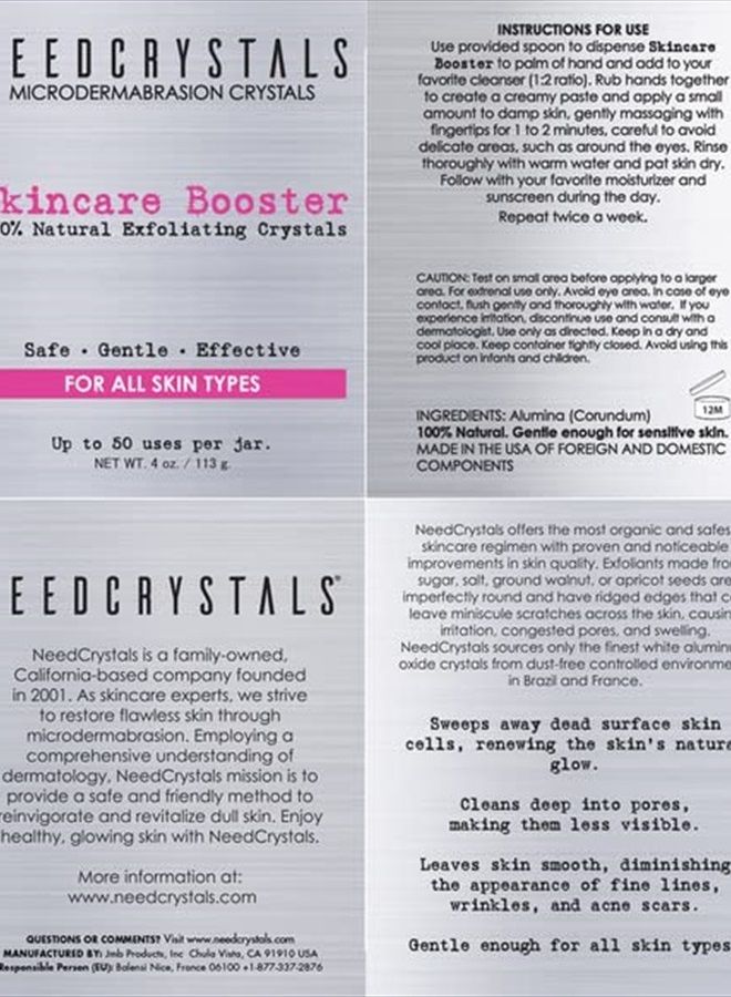 NeedCrystals بلورات الميكرو ديرمابراشن 4 أونصات / 113 جرام. مقشر وجه DIY. مقشر طبيعي للوجه للبشرة الباهتة أو الجافة يحسن الندوب، الرؤوس السوداء، حجم المسام، التجاعيد، العيوب وملمس البشرة. - Image 3