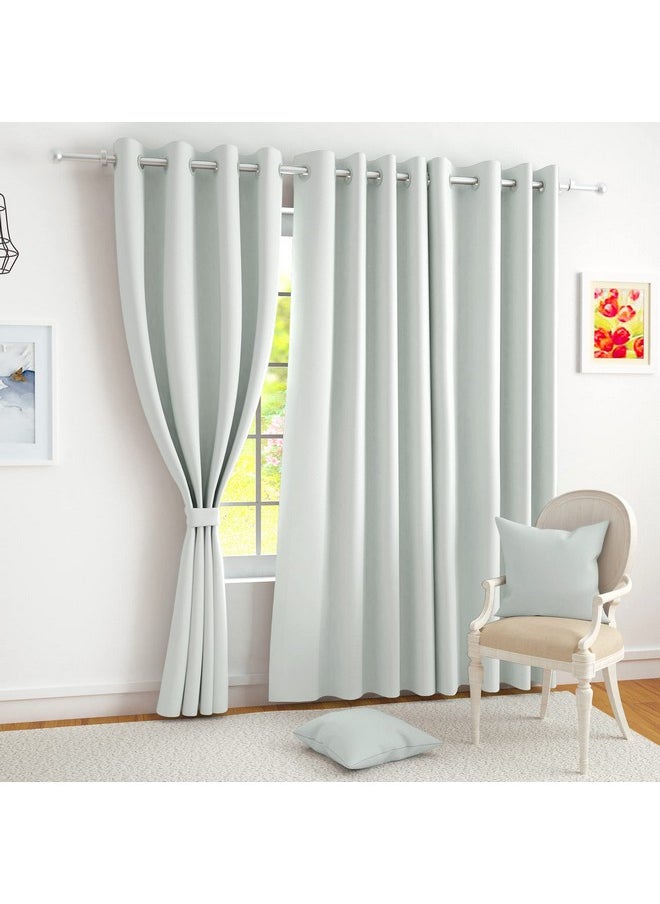 Story@Home Story@Home Blackout Window Curtains 5 Feet Long Set of 4 | Thermal Insulated Curtains | Plain Design | Room Darkening Curtains | Noise Reducing Curtains for Living Room | (118 x 152 cm, Grey)  - Image 1