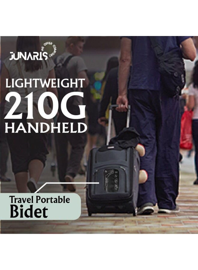 JUNARIS Portable Bidet For Travel Shattaf Set | Portable Shattaf Rechargeable Travel Camping Bidet Shower Sprayer (Plastic Bag 3.5L Foldable) with Traveling Bag – Traveler’s Shattaf Kit, USB Rechargeable, 1.2m Hose - Image 4