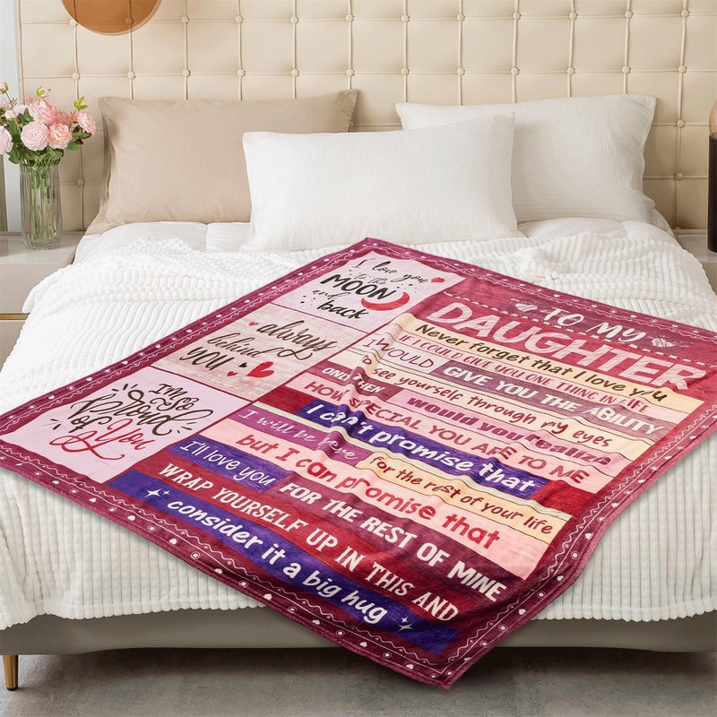 Mom to Daughter Skin-friendly Bedding Blanket Christmas Valentine's Day Teen Girl Gift (60 "x 80", 150x200cm) - Image 4