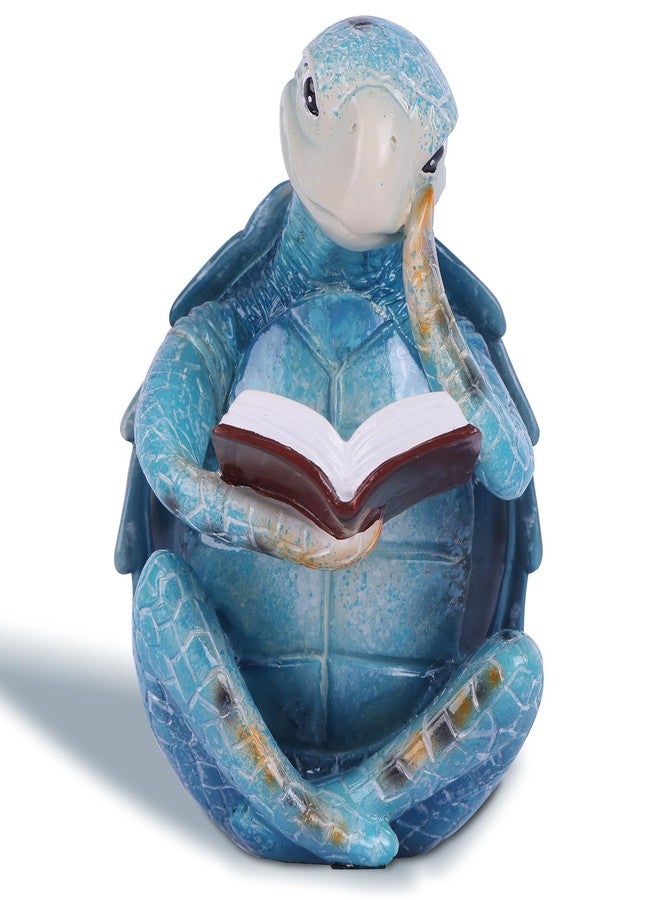 oliruim Resin Reading Sea Turtle Decor Figurine - Coastal Beach Garden Theme Decor Statue for Home Living Room, Office, Desk, Bookshelf, Bedroom - for Turtle Gifts for Women - Image 1