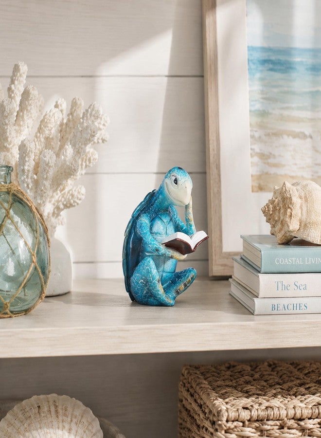 oliruim Resin Reading Sea Turtle Decor Figurine - Coastal Beach Garden Theme Decor Statue for Home Living Room, Office, Desk, Bookshelf, Bedroom - for Turtle Gifts for Women - Image 5