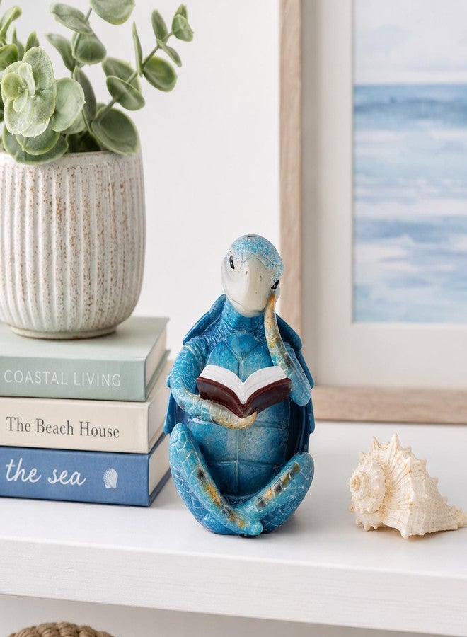 oliruim Resin Reading Sea Turtle Decor Figurine - Coastal Beach Garden Theme Decor Statue for Home Living Room, Office, Desk, Bookshelf, Bedroom - for Turtle Gifts for Women - Image 4