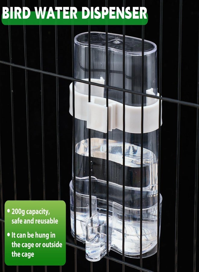 Jingmore 7 Pcs No Mess Bird Feeders Set Automatic Clear Parrot Feeder and Watered Dispenser Cage Accessories Stainless Steel Parrot Fruit Vegetable Skewer Foraging for Lovebirds Budgies Canary Finch - Image 4