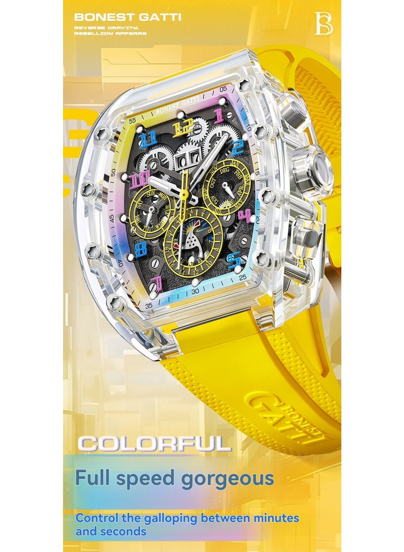 Bugatti Men's Fully Automatic Mechanical Watch Limited Edition Trendy Fashion Sports Night Light Watch - Image 2