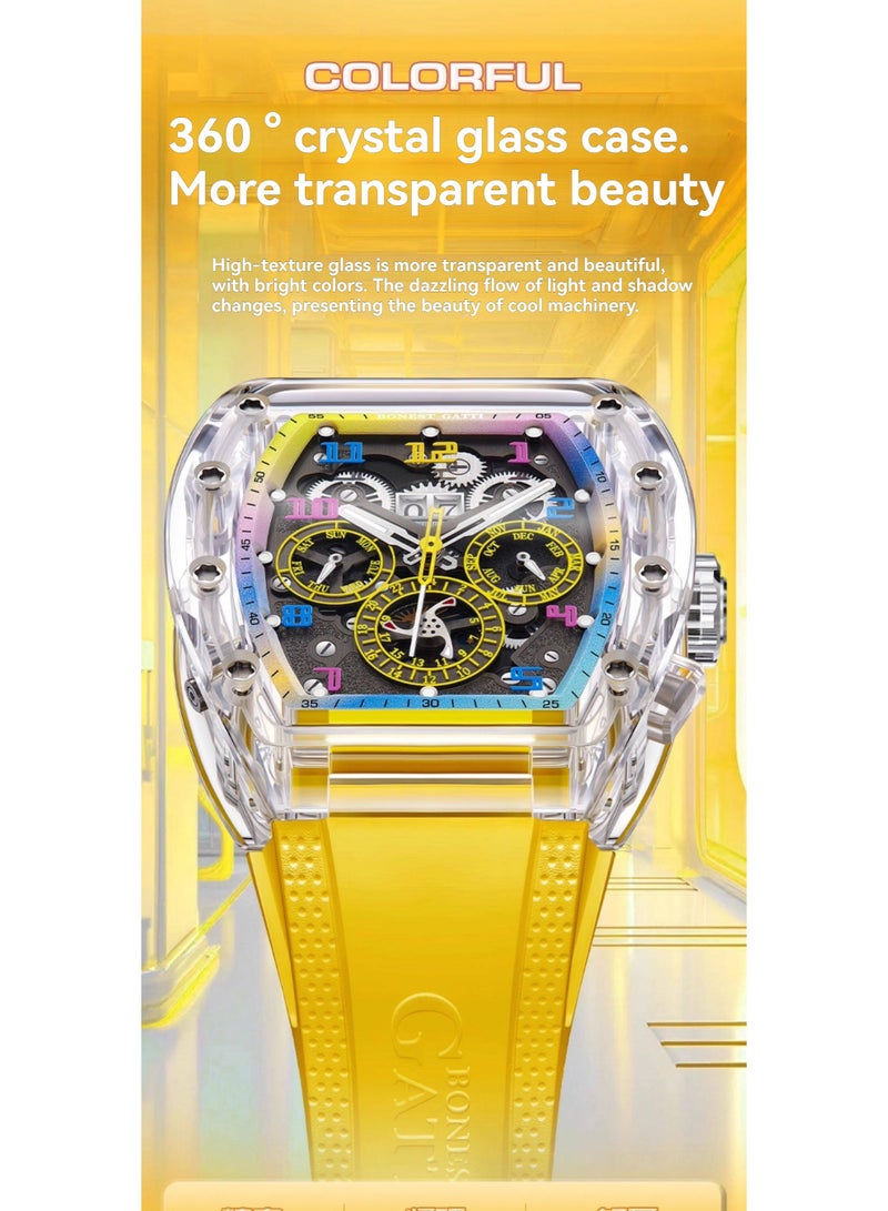 Bugatti Men's Fully Automatic Mechanical Watch Limited Edition Trendy Fashion Sports Night Light Watch - Image 4