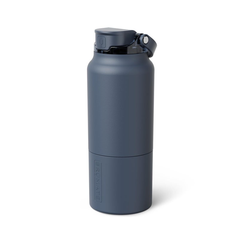 BrÃ¼Mate Rise 35oz Water Bottle With 100% Leakproof Covered Silicone Straw | Insulated Stainless Steel Water Bottle | Fast Flow | Soft Sip Silicone Spout | Removable Straw | BPA-Free (Nightfall Blue) - Image 1