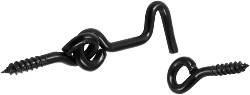 WOOCH 4 Pack 2.5-Inch Swivel Cabin Hook and Eye Latch – Carbon Steel Door and Window Lock with Mounting Screws, Rust-Resistant for Gate, Closet, Shed, Cabinet (Black) - Image 5