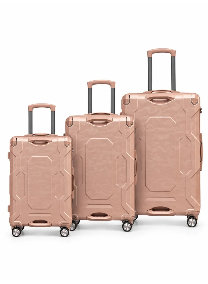 Waf Polycarbonate Luggage Set 20/24/28 Inch with Cup  Holder, stylish Design, 360° Spinner Wheels & Telescopic Handle a