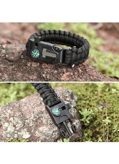 Buffer ® 5 in 1 Multi-Function Survival Bracelet with Compass, Whistle, Flint and Umbrella Rope  - Image 4