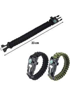 Buffer ® 5 in 1 Multi-Function Survival Bracelet with Compass, Whistle, Flint and Umbrella Rope  - Image 3