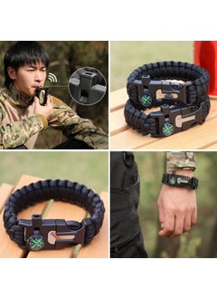 Buffer ® 5 in 1 Multi-Function Survival Bracelet with Compass, Whistle, Flint and Umbrella Rope  - Image 2