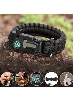 Buffer ® 5 in 1 Multi-Function Survival Bracelet with Compass, Whistle, Flint and Umbrella Rope  - Image 1