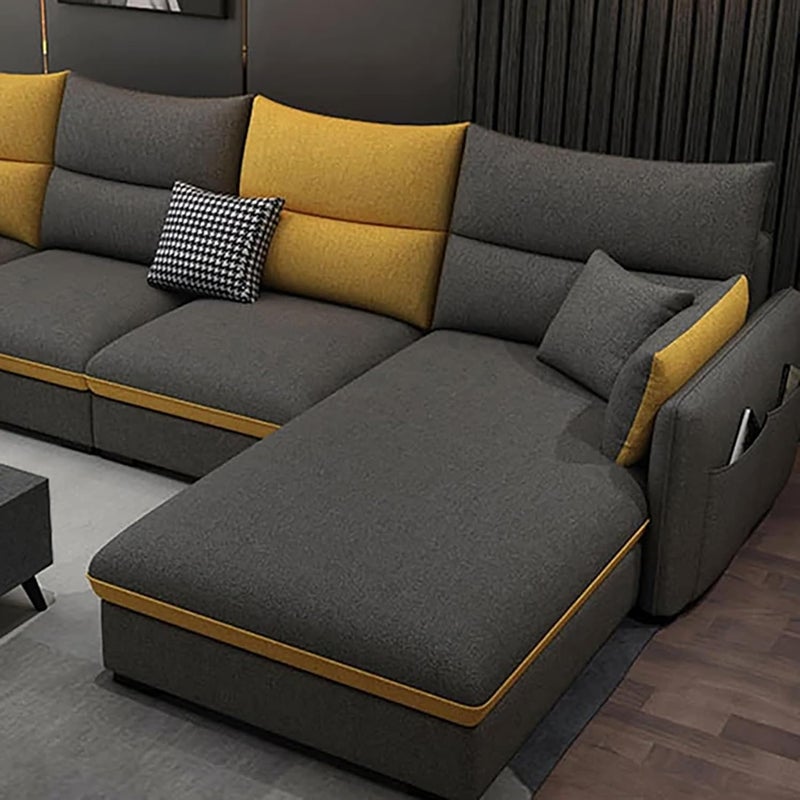 Poppins Home Modern Sofa Living Room Arm Corner Sectional Mid Century Mini Loveseat Couch Accent Beds Faux Sofa Inflavel Bedroom Furniture L Shape (Left, Fabric) - Image 4