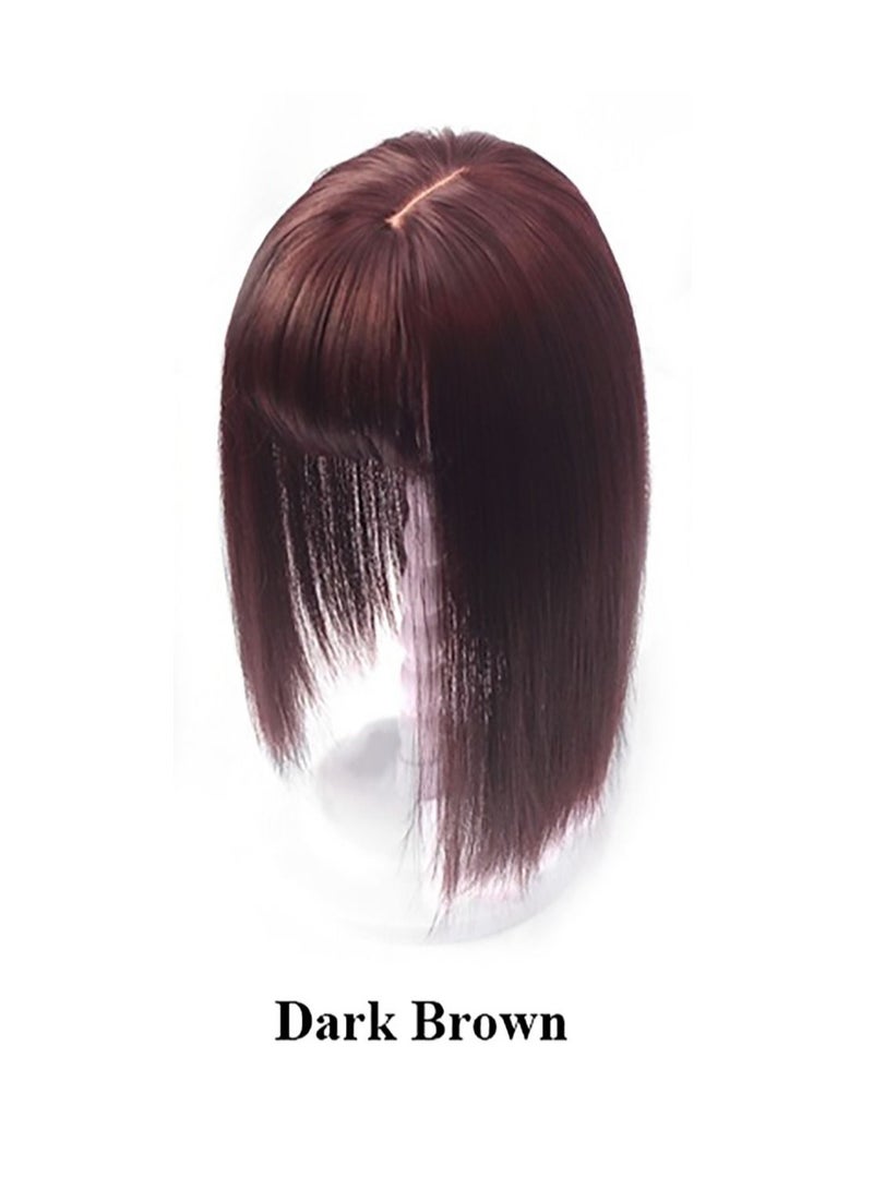 إستيل غطاء شعر للسيدة مزود بغطاء من الألياف المقاومة للحرارة وغطاء من الألياف المقاومة للحرارة يزيد بياضًا من حجم الشعر ويظهر بشكل طبيعي بني غامق - Image 1