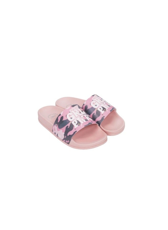 CUBS Girl Power Print Everyday Wear Eco-Friendly Pvc Slides For Girls Lightweight Easy To Wash And Anti-Slip Soles - Image 1