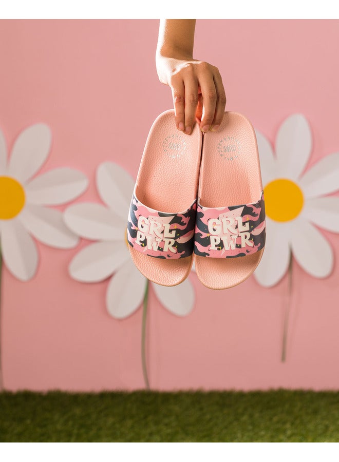 CUBS Girl Power Print Everyday Wear Eco-Friendly Pvc Slides For Girls Lightweight Easy To Wash And Anti-Slip Soles - Image 5