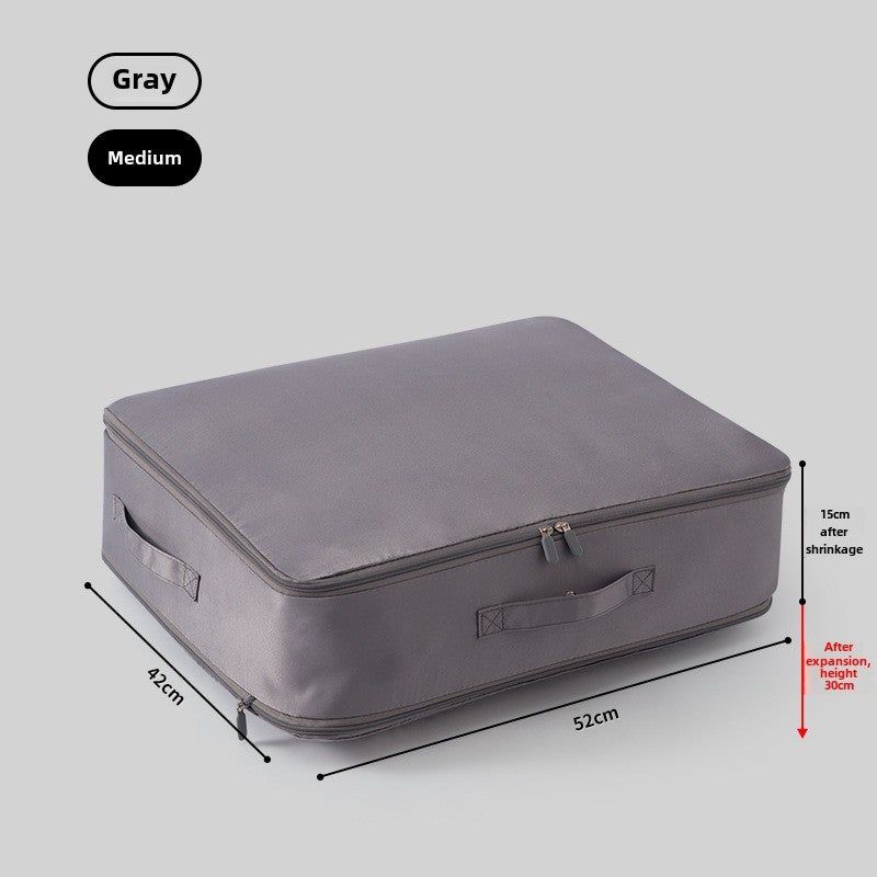 Silk Cotton Quilt Storage Bag for Down Jacket medium gray