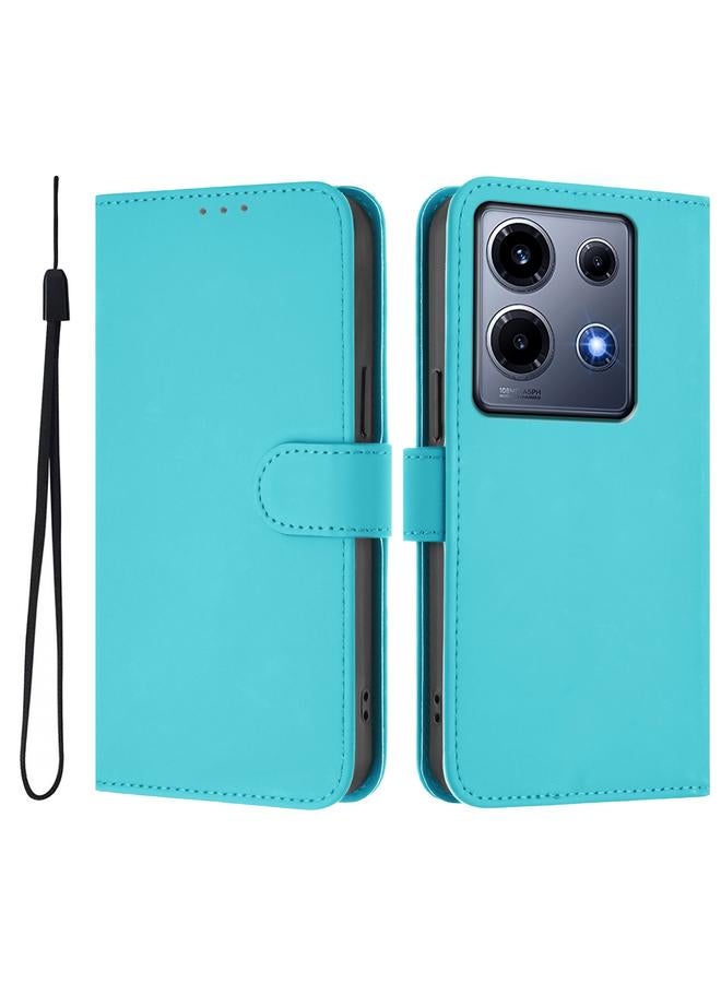 Zaboon Case For Infinix Note 30 VIP Skin Feel Solid Color Leather Phone Case with Lanyard - Image 2
