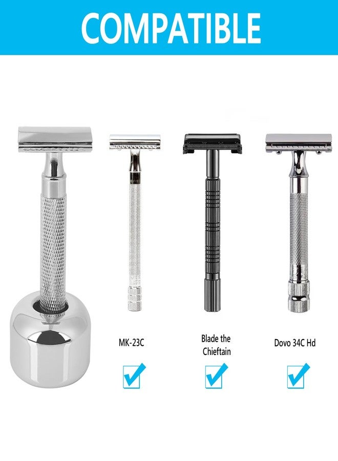 LUEXBOX 2 Pack Aluminum Alloy Razor Base, Safety Razor Alloy Stand for Bathroom Accessory, Desk Pen Holder Toothbrush Shaving Base - Image 3