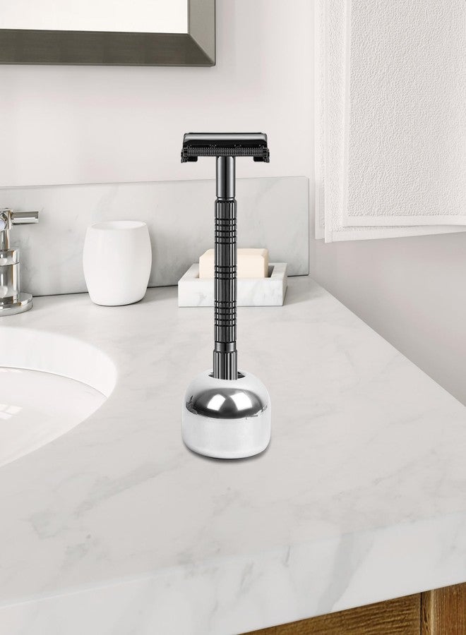 LUEXBOX 2 Pack Aluminum Alloy Razor Base, Safety Razor Alloy Stand for Bathroom Accessory, Desk Pen Holder Toothbrush Shaving Base - Image 5