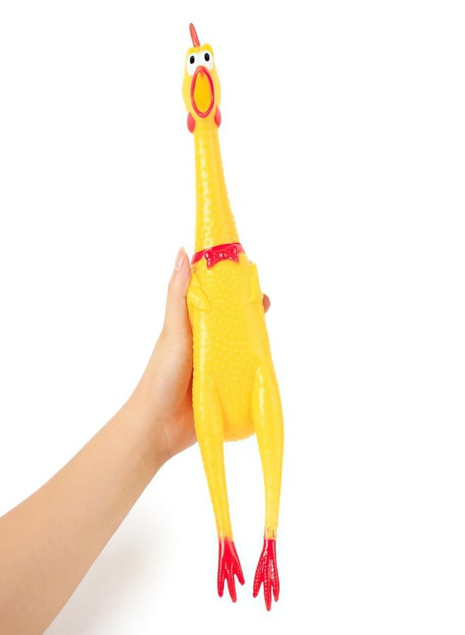 Cielasis HHXC 15 Inch Large Rubber Chicken,Screaming Chicken Dog Toys,Yellow Rubber Squawking Chicken,Squeaky Chicken Toys,Prank Noise Maker Parties, Pranks, Practical Jokes - Image 1