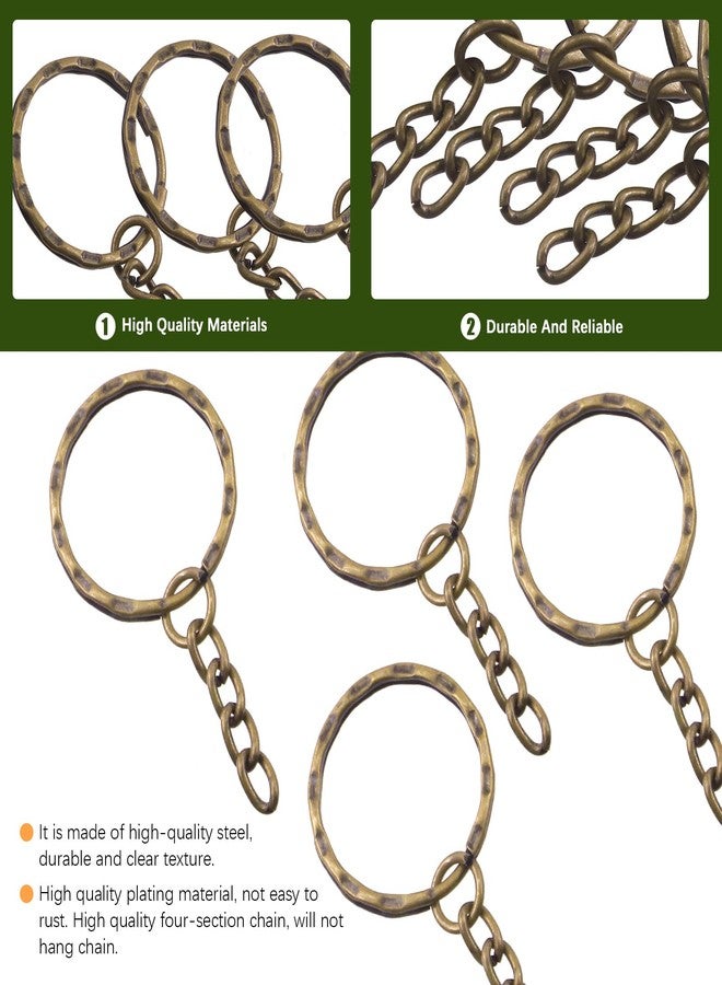 Rustark Bronze Key Chain Rings in Wave Patterns Design Bulk Set 100Pcs Key Chain Rings 100Pcs Open Jump Rings 100Pcs Screw Eye Pins for DIY Crafts - Image 3