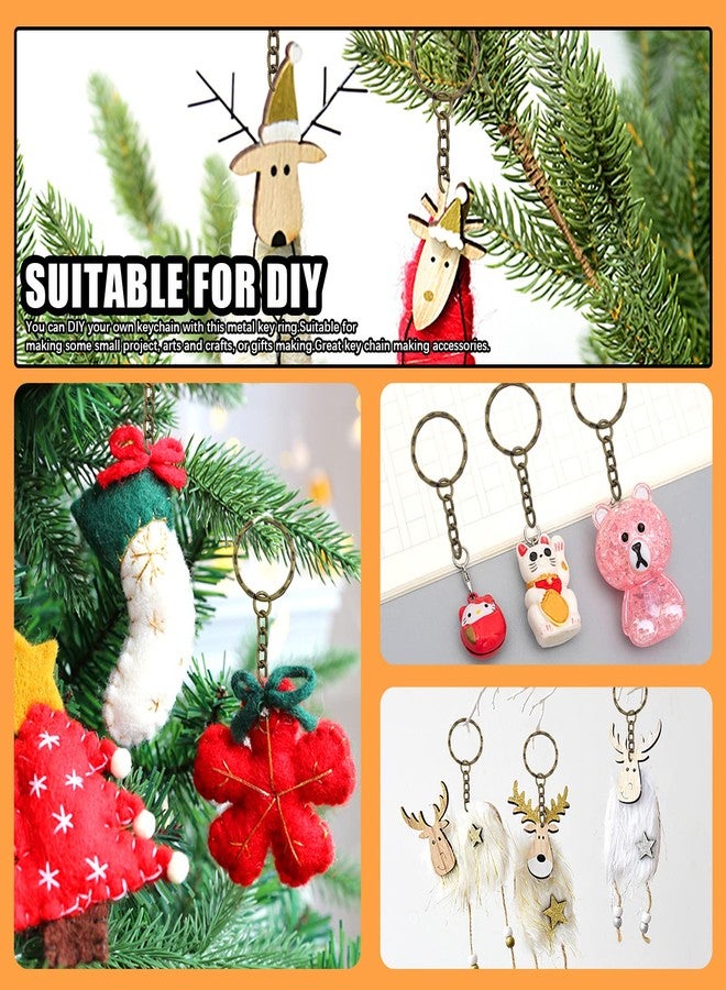 Rustark Bronze Key Chain Rings in Wave Patterns Design Bulk Set 100Pcs Key Chain Rings 100Pcs Open Jump Rings 100Pcs Screw Eye Pins for DIY Crafts - Image 5