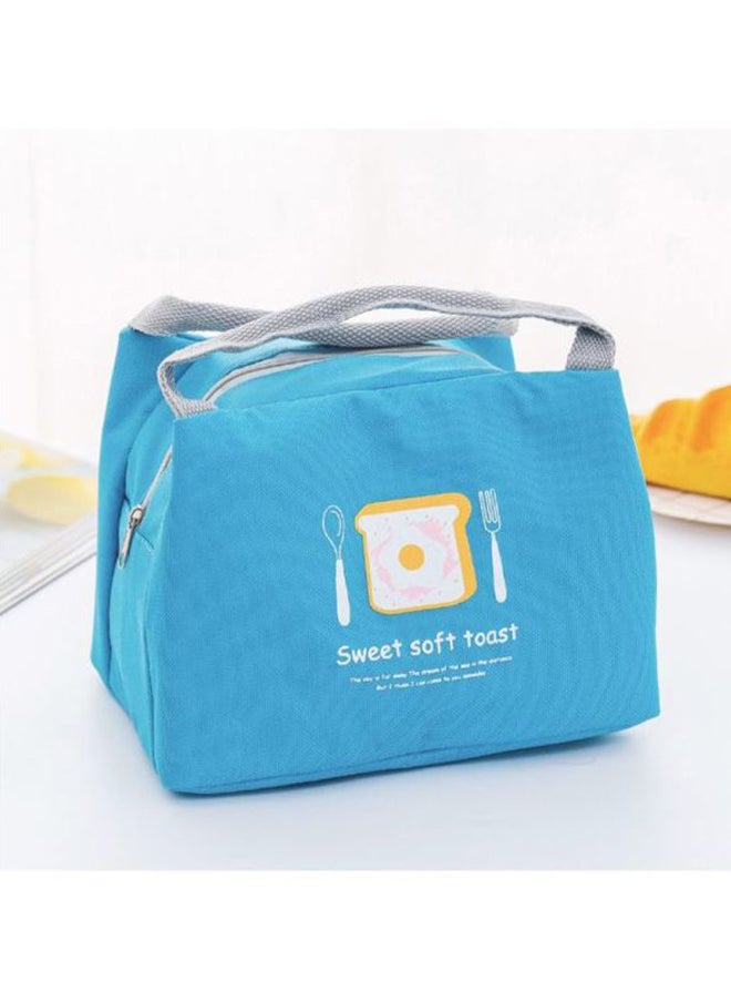 Generic Printed Insulated Thermal Lunch Bag Blue/Grey/Yellow 21x17x15cm  - Image 2