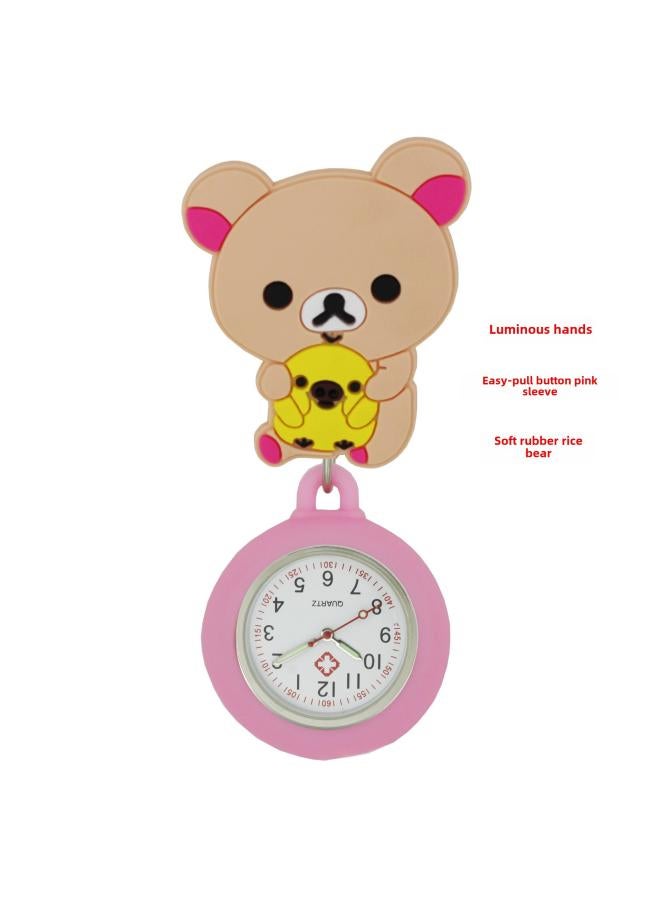 Soft Rubber Stretchable Nurse Watch Cartoon Character Animal Doctor Nurse Chest Watch Pocket Watch 25 Pcs 