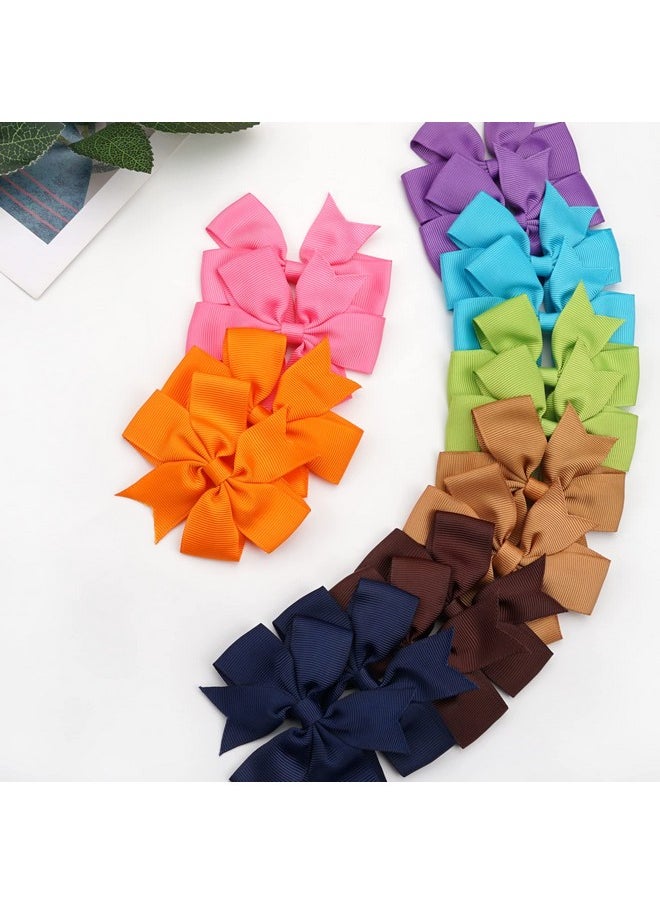 CELLOT - 40Pcs 3.5 Inch Boutique Grosgrain Ribbon Pinwheel Hair Bows Alligator Clips For Girls Toddlers Accessories Teens Gifts In Pairs - Image 1