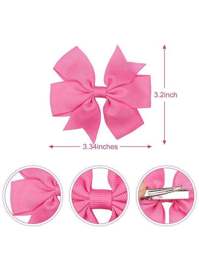 CELLOT - 40Pcs 3.5 Inch Boutique Grosgrain Ribbon Pinwheel Hair Bows Alligator Clips For Girls Toddlers Accessories Teens Gifts In Pairs - Image 1