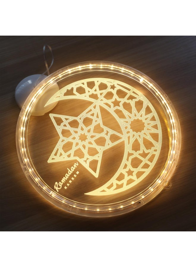 تشيلور سلسلة أضواء رمضان كريم ثلاثية الأبعاد، سلسلة أضواء LED معلقة على شكل قمر ونجمة، أضواء رمضان كريم لعيد مبارك، ديكور إسلامي، إضاءة دافئة للنوافذ، ديكورات منزلية، جدران، غرف نوم، حفلات (نجمة وقمر). - Image 4