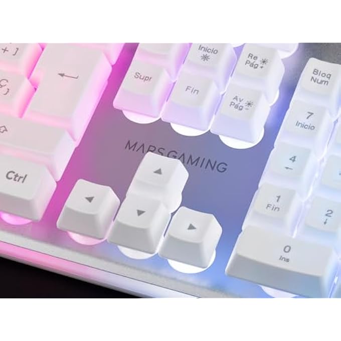 MARS GAMING MCPXWES, COMBO H-MECH KEYBOARD + ULTRALIGHT MOUSE + MOUSE PAD XXL, WHITE, ES - Image 2
