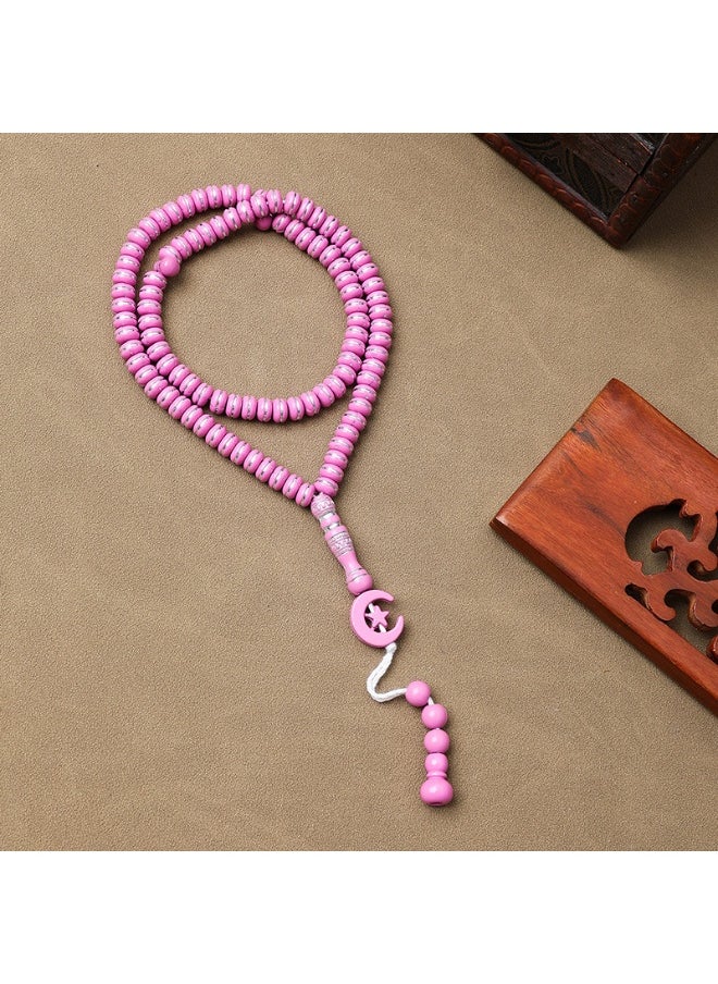 NIBEMINENT 99 Muslim Prayer Beads Pink/8mm 