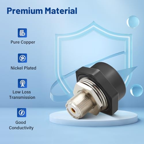 Anina NMO to UHF Female SO-239 Connector NMO Mount Assembly with Cover PL259 Adapter Short Type for VHF/UHF/Ham Radio Mobile Dual Band Antenna 5/8 Inch Mounting Hole 1 Inch Stud - Image 5