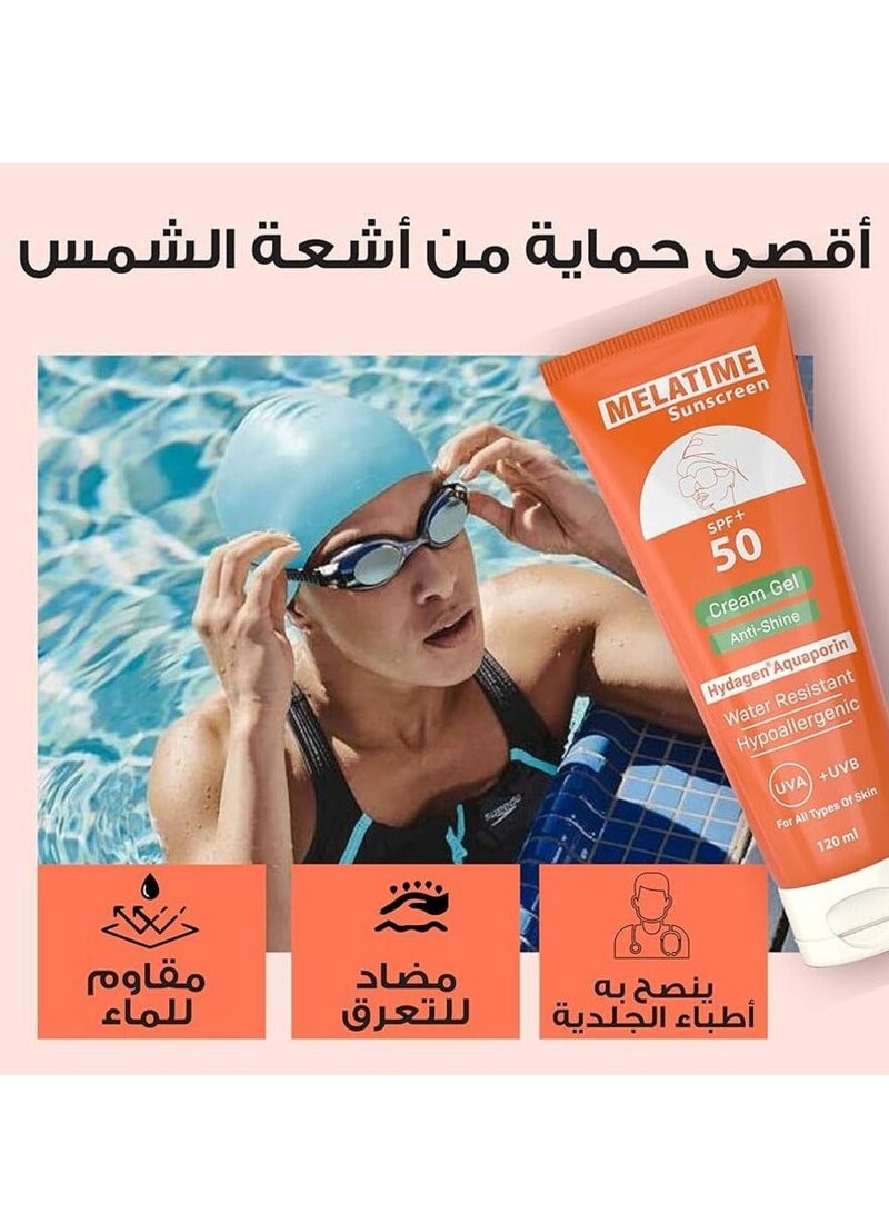 MELATIME SUN SCREEN SPF(50+)SUN GEL Cream 120 GM - Image 3