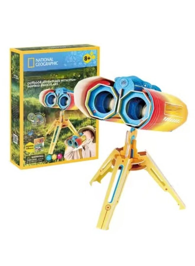 NATIONAL GEOGRAPHIC Binoculars Jigsaw Puzzle – 49-Piece DIY Model Kit for Kids and Adults, Tool-Free Assembly, Enhances Patience and Dexterity, Perfect Display Size for Desk Decor - Image 1