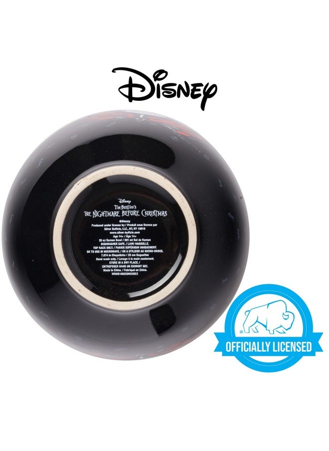 Silver Buffalo - Silver Buffalo Disney Nightmare Before Christmas Jack Skellington Ceramic Ramen Noodle Rice Bowl with Chopsticks, Microwave Safe, 20 Ounces - Image 1