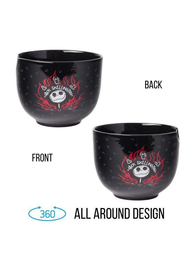 Silver Buffalo - Silver Buffalo Disney Nightmare Before Christmas Jack Skellington Ceramic Ramen Noodle Rice Bowl with Chopsticks, Microwave Safe, 20 Ounces - Image 1