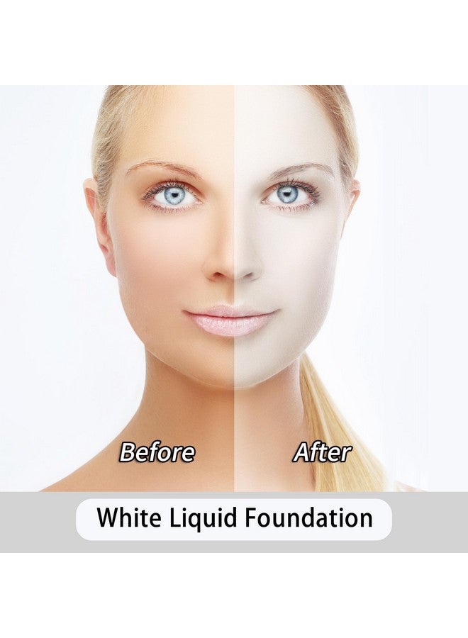 Go Ho White Liquid Foundation,Full Coverage White Foundation,Color Corrector White Demi Matte Finish for Goth Clown Make up, Daily,Cosplay, Halloween Makeup - Image 2