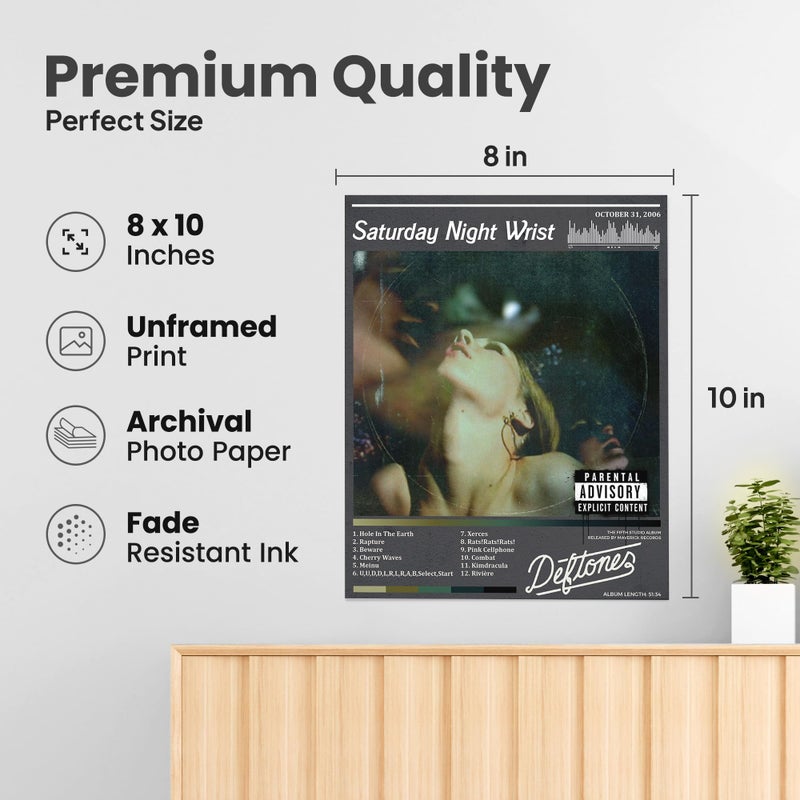 ZUKIY Saturday Night Wrist Deftones Dreamscape - Rock Poster Wall Art 8x10 Unframed - Metal Band Inspired Decor for Bedroom Studio Office - Emo Goth Aesthetic Tapestry Style Print for Music Lovers - Image 2