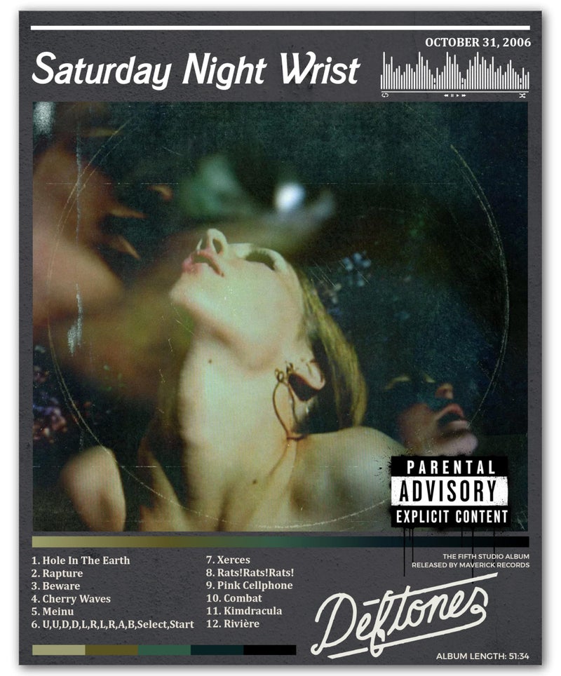 ZUKIY Saturday Night Wrist Deftones Dreamscape - Rock Poster Wall Art 8x10 Unframed - Metal Band Inspired Decor for Bedroom Studio Office - Emo Goth Aesthetic Tapestry Style Print for Music Lovers - Image 1