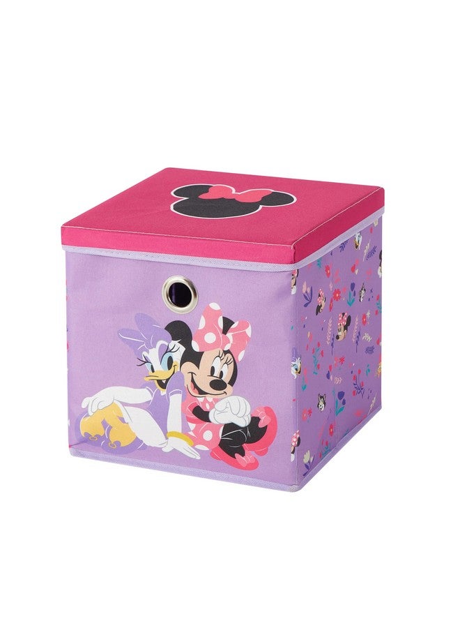 Idea Nuova فكرة جديدة صندوق تخزين قماش قابل للطي من ديزني ميني ماوس، سلة تنظيم 10 بوصات مع غطاء لغرفة النوم، غرفة اللعب، والخزانة - Image 1