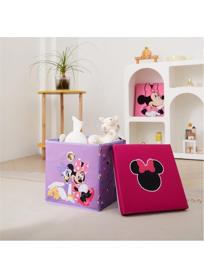 Idea Nuova فكرة جديدة صندوق تخزين قماش قابل للطي من ديزني ميني ماوس، سلة تنظيم 10 بوصات مع غطاء لغرفة النوم، غرفة اللعب، والخزانة - Image 5