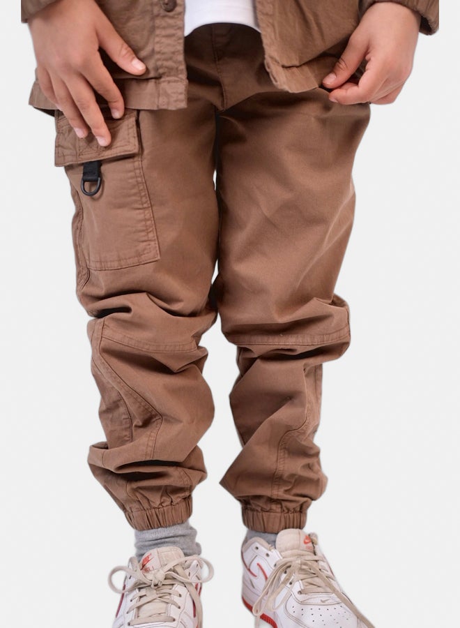 playmore Unisex Kids Brown Outdoor Gabardine Pants