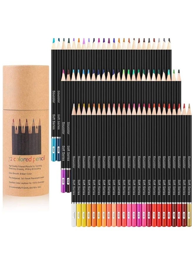 72 Colored Pencil Set，3.3mm Rich Pigment Soft Core，72-Color Artist and  kids Sketching Drawing Pencils Art Craft Supplies, Gift for Adults Kids Beginners - Image 1